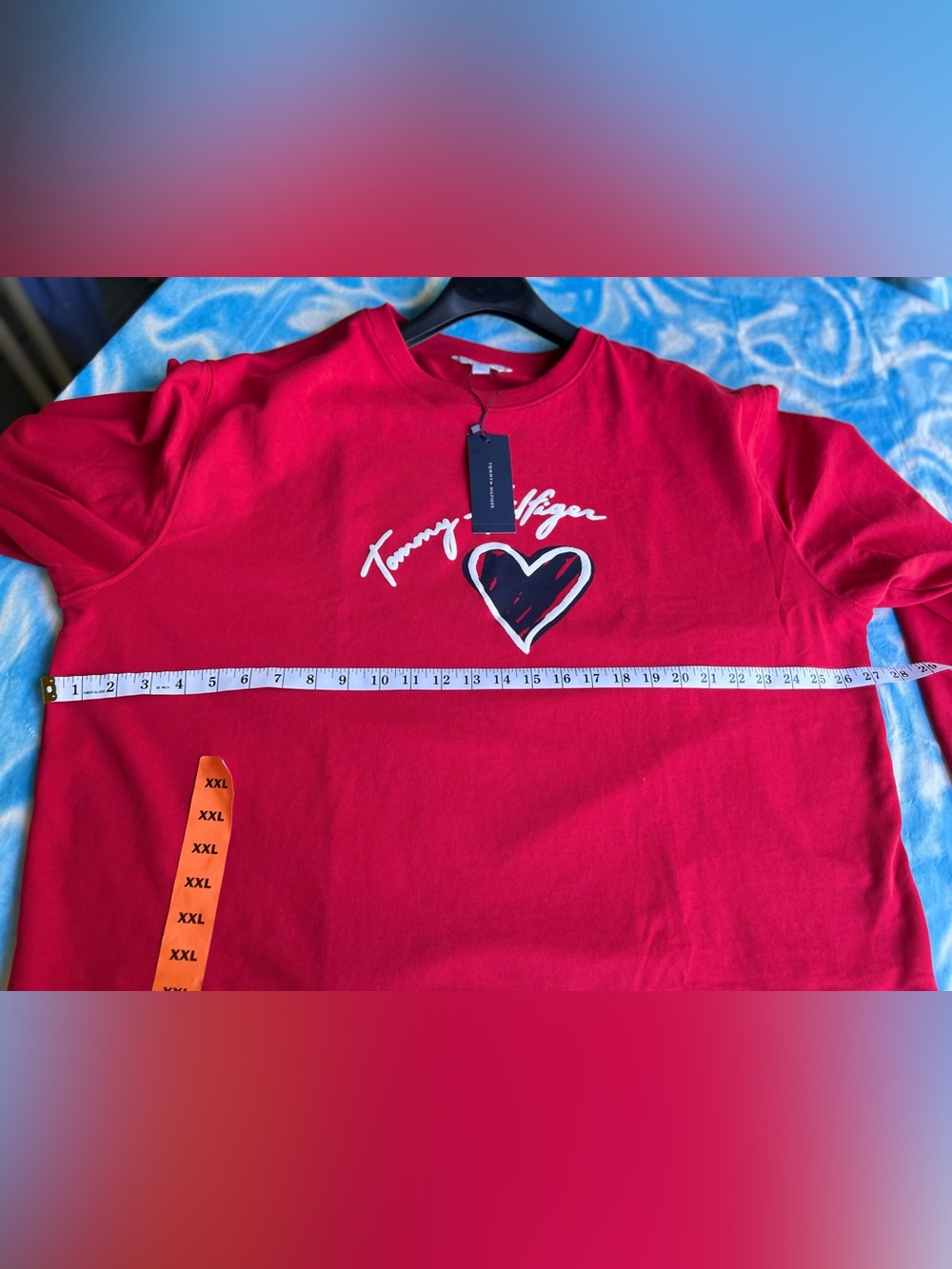 Tommy Hilfiger Red Logo Heart Sweatshirt - Picture 7 of 7